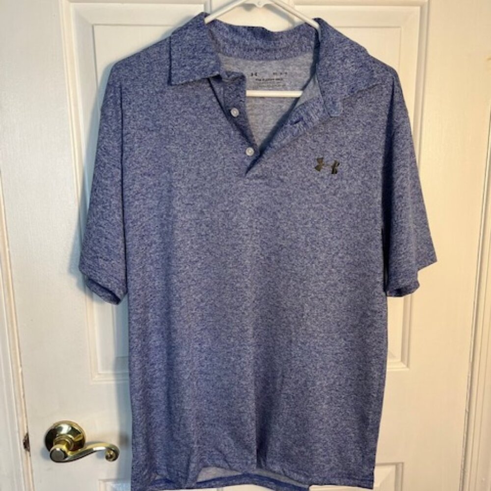 Men's Playoff Blue Under Armour Polo Shirt, size Medium